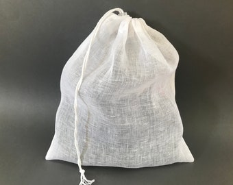 Linen mesh laundry bag for socks, bra or delicates. Lightweight drawstring wash bag. Washable laundry mesh bags to protect your clothing.