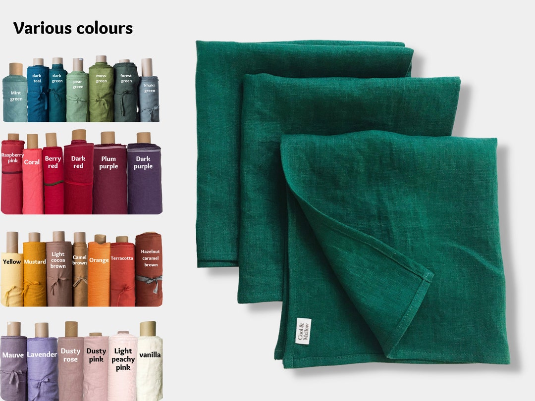 Dark Green Christmas Napkins. Green Cloth Napkins Set of 2 4 6 8 10 12