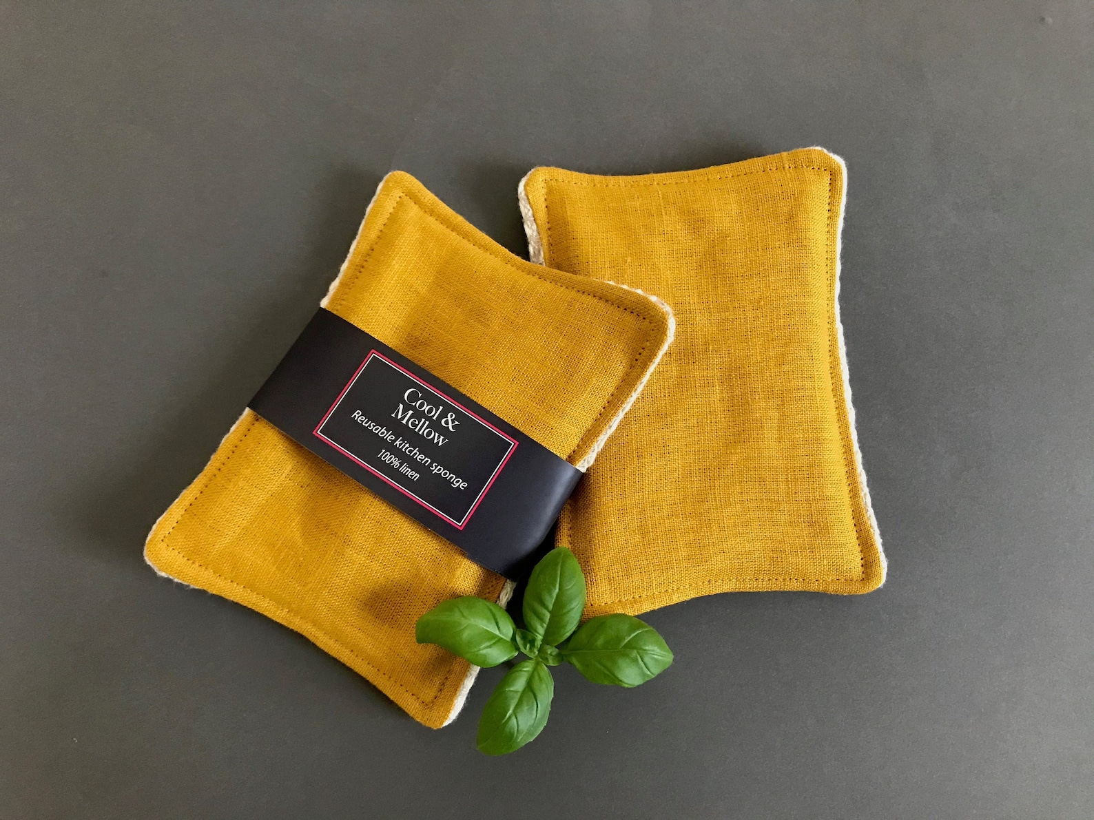 100% Linen Reusable Sponge for Your Zero Waste Kitchen or Bathroom. Eco ...