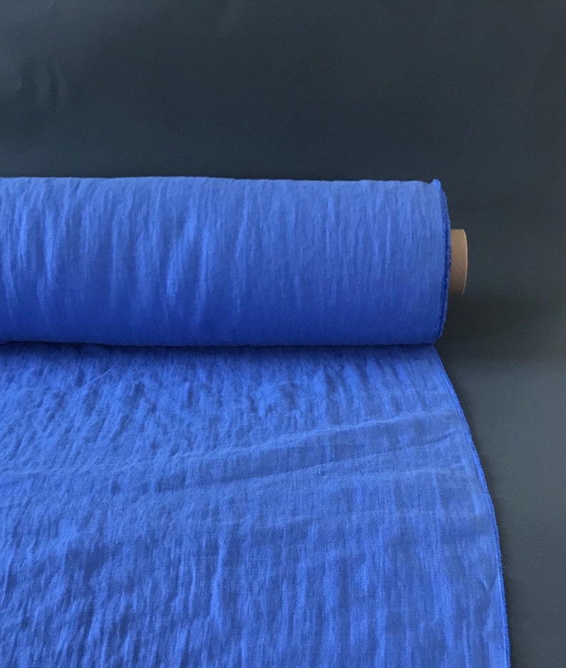 Cornflower Blue Linen Fabric by the Metre. Softened Linen Etsy