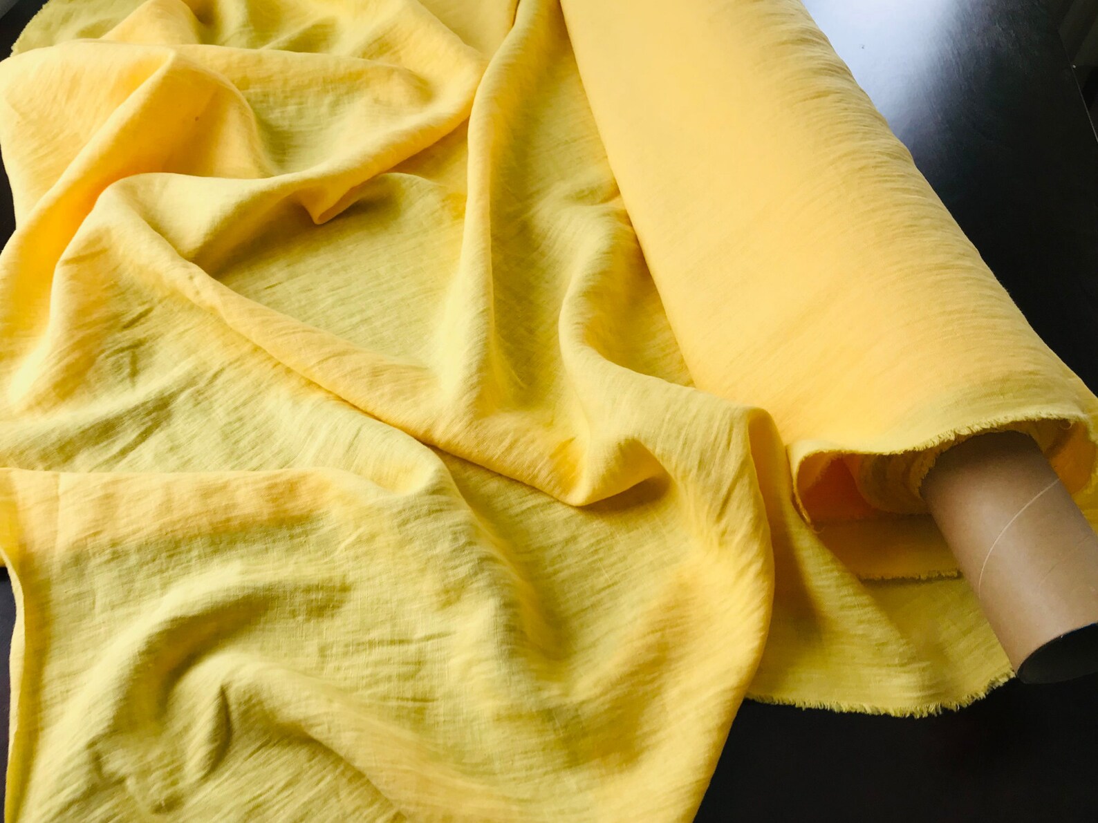 Yellow Linen Fabric by the Yard. Yellow Linen Dress Fabric. Etsy