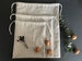 Zero waste linen drawstring bag, reusable produce bags, natural cotton vegan food bags for fruit and vegetables nuts beans, fresh bread bag 