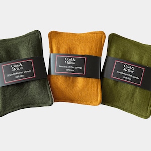 Zero Waste Wiederverwendbarer Waschbarer Küchenschwamm. Verschiedene Farben - Grün, Blau, Rot, Pink, Lila, Gelb, Schwarz, Grau, Senf, Braun, Orange.