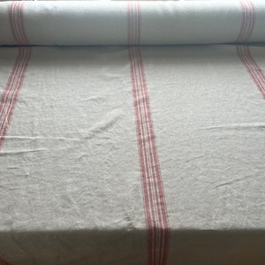 French Style Getreidesack Gestreift Polster Leinenstoff lose Ware oder Meterware. Weicher, dicker, schwerer Leinenstoff. 148 cm breit