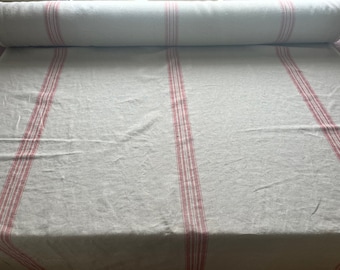 French Style Getreidesack Gestreift Polster Leinenstoff lose Ware oder Meterware. Weicher, dicker, schwerer Leinenstoff. 148 cm breit