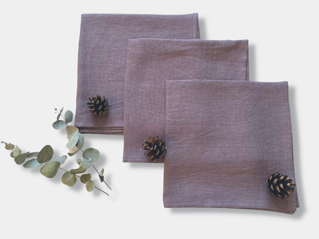 Mauve Cloth Napkins Set of 2 4 6 8 10 12. Dusty Purple Linen Etsy