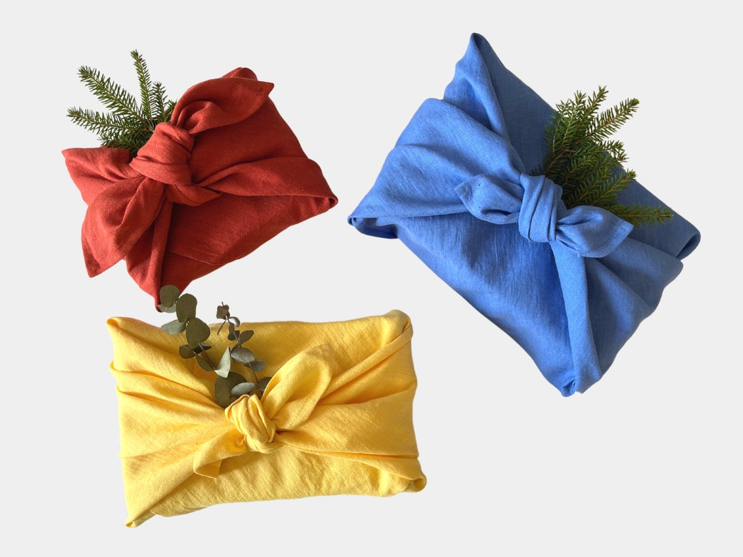 Linen Furoshiki Wrapping Cloth. Fabric Gift Wrap. Reusable Gift ...