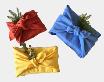 Linen Furoshiki Wrapping Cloth. Fabric Gift Wrap. Reusable Gift Wrapping Cloth. Eco Sustainable Furoshiki Cloth. Japanese Wrapping Cloth.
