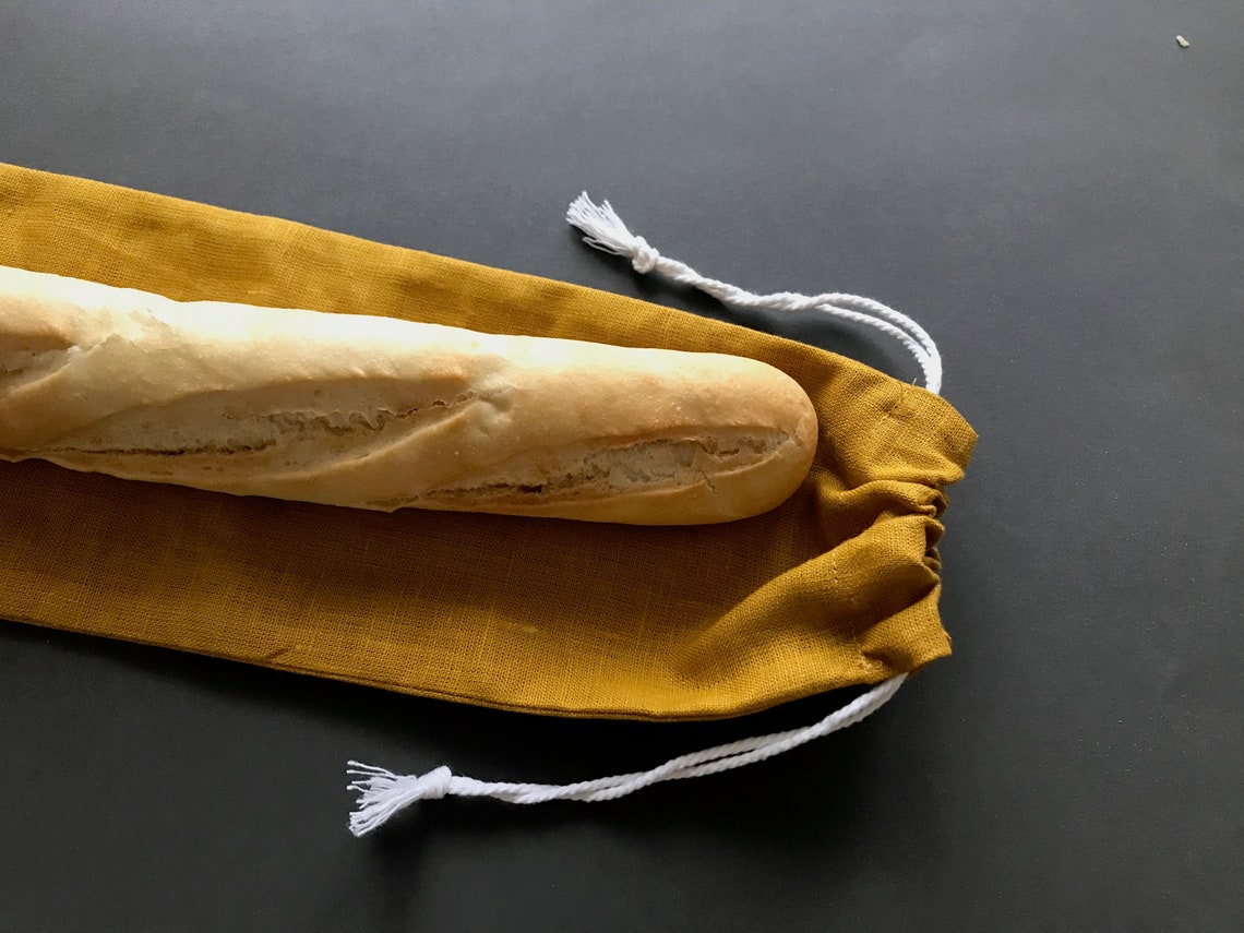 Reusable Baguette Bag. Linen Baguette Bag for Shopping and Etsy