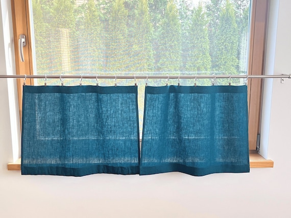 Teal kitchen curtains deals