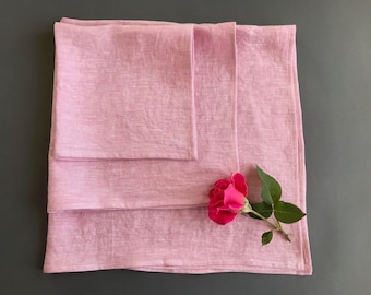 Pink furoshiki cloth. Reusable gift wrapping cloth. Custom size linen furoshiki wrapping cloth. Zero waste gift wrapping ideas with fabric.