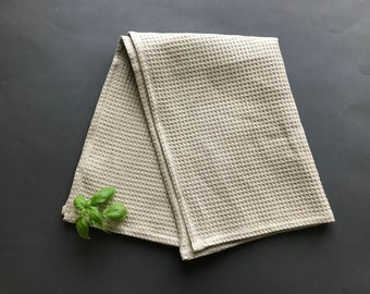 Paños de cocina de lino 100% natural hechos a mano. Paños de cocina gruesos de lino tipo gofre. Paños de cocina de lino ecológicos pequeños y medianos.