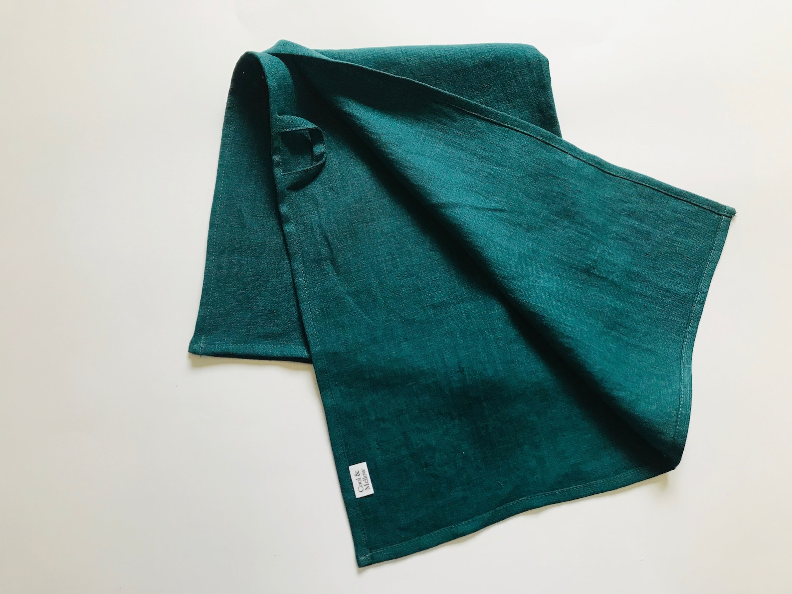 Dark teal kitchen towels. Deep sea green linen dish towels. Etsy