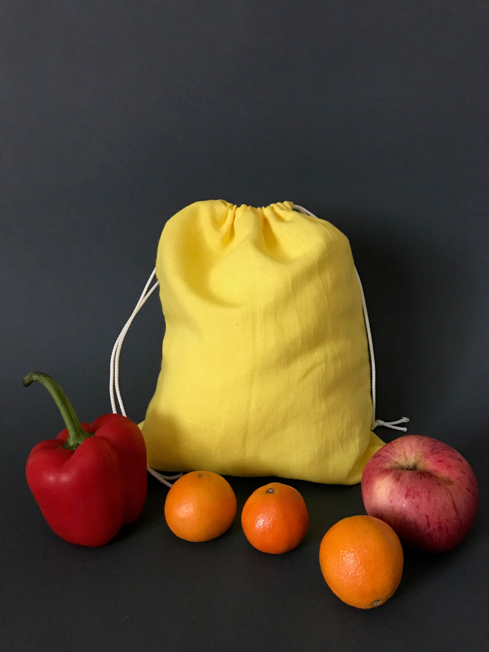 Reusable Produce Bags Set of 5. 100 Linen Drawstring Bag. Etsy
