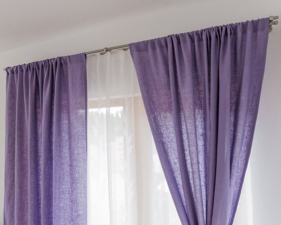 Cenefas de cortina de madera, color morado y gris, degradado, lavanda,  bolsillo para barra, cortinas cortas para ventana, para cocina, dormitorio