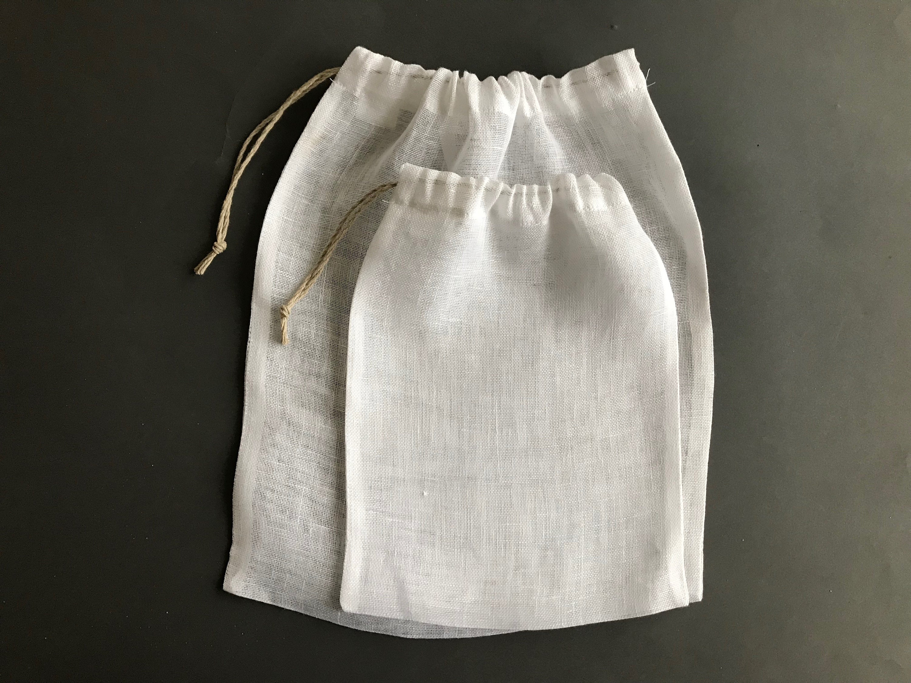 6 Sacchetti In Rete Di Cotone Per La Spesa - Riutilizzabili, Lavabili, Con Coulisse, Per Frutta E Verdura (3 Misure) - 3