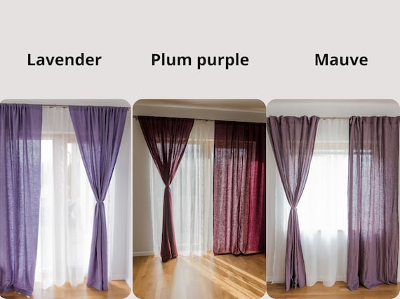 Mauve voile curtains deals
