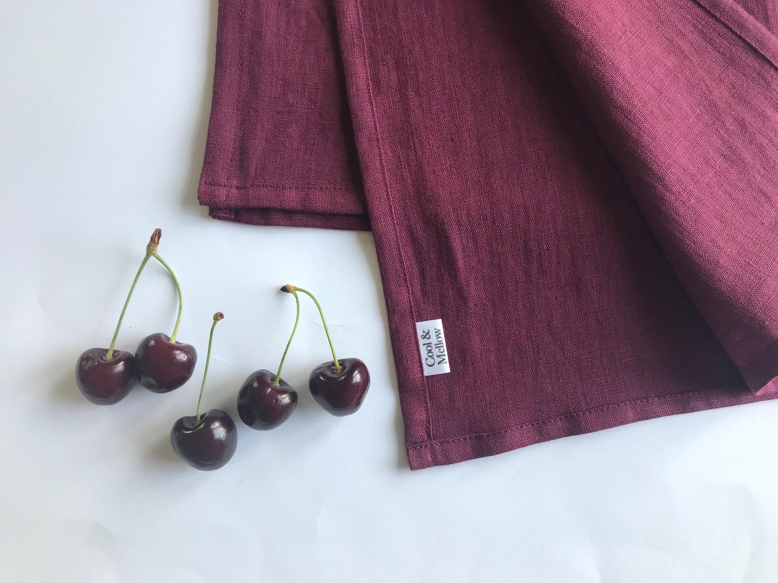Plum Purple Kitchen Towels. Linen Tea Towels. 100 Linen Dish