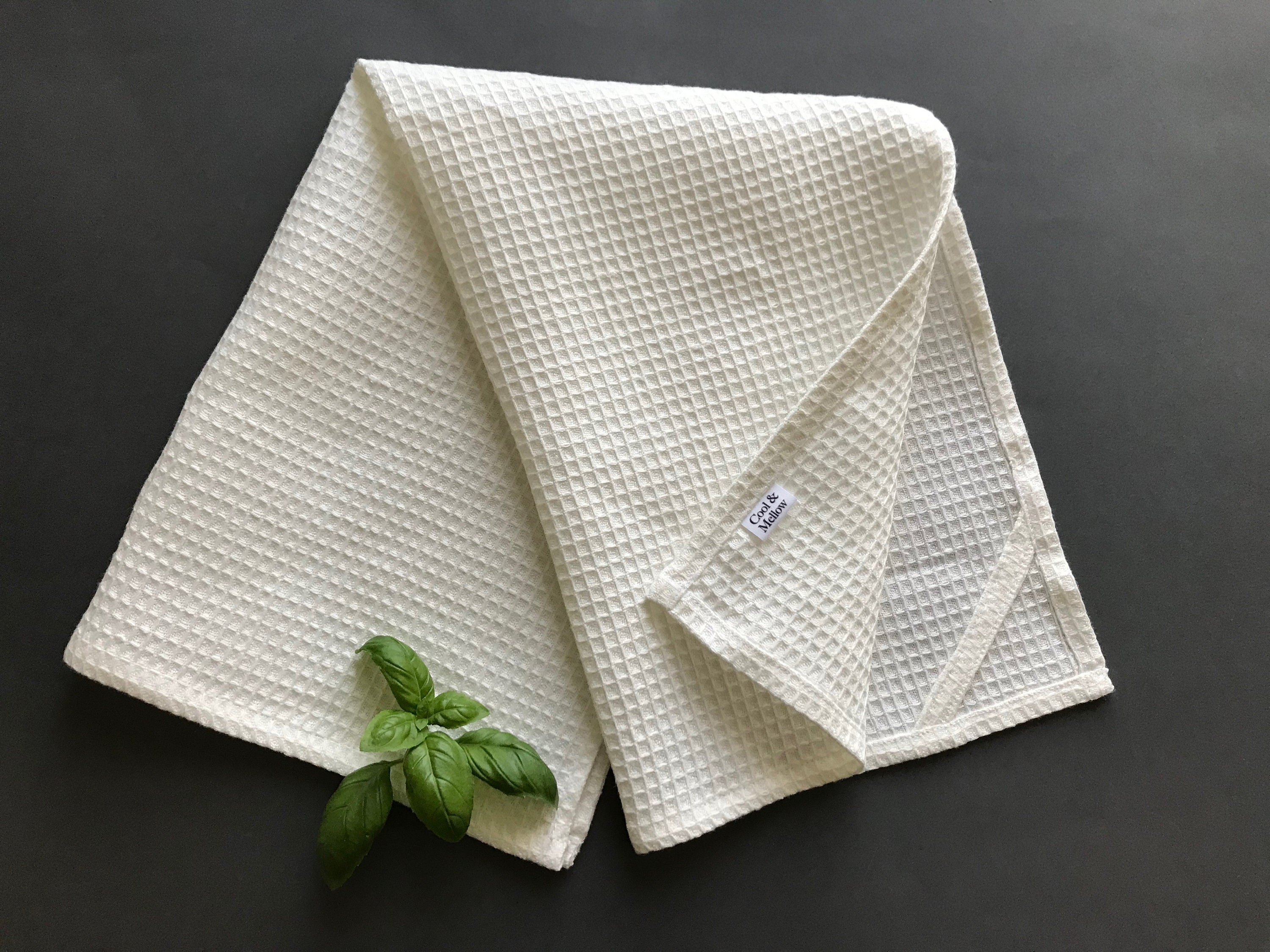Cream White Linen Kitchen Towels Handmade. Thick Waffle Linen Etsy