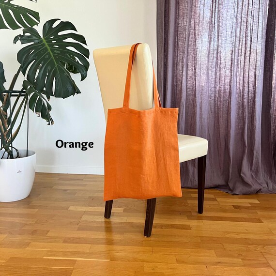 Orange Canvas Tote Bag. Solid Orange Linen Tote Bag for Women Men. Natural Reusable Grocery Bag. Eco friendly Vegan Zero Waste Shopping Bag Etsy