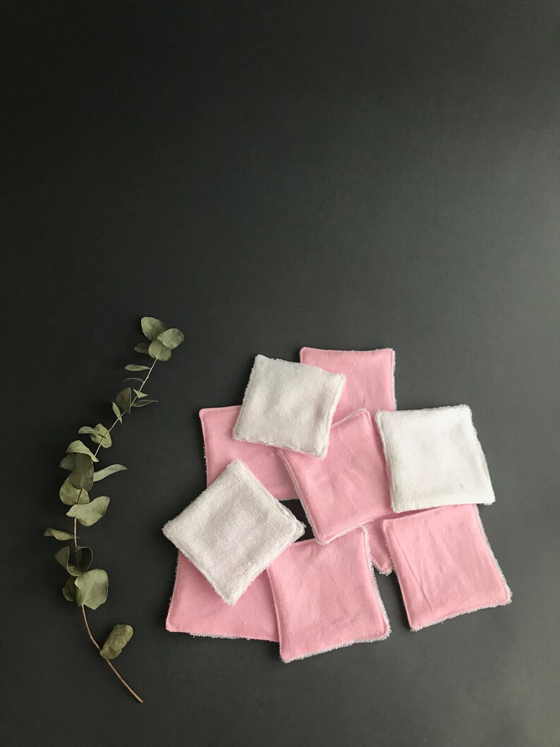 Reusable cotton rounds. Zero waste organic cotton light pink Etsy