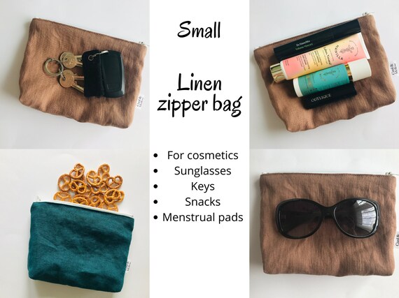 Small Linen Snack Bags. Food Safe Reusable Sandwich Bags. 