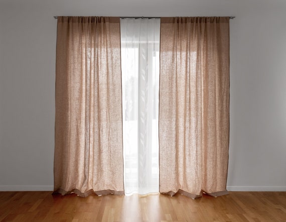LINENS N' THINGS Window Curtain Sheer Solid Plain Design With Multiple Size  and Color Variations