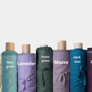 Solid Purple Linen Fabric by the Yard. Lavender Linen Fabric by the Metre. Light Purple Linen Dress Fabric. Medium Weight, Soft, Pre-washed
