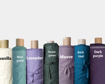 Solid Purple Linen Fabric by the Yard. Lavender Linen Fabric by the Metre. Light Purple Linen Dress Fabric. Medium Weight, Soft, Pre-washed