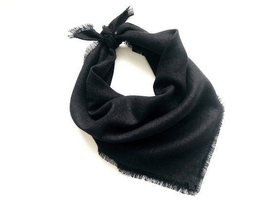 Pañuelo lino negro para hombres mujeres niños perros. - Etsy España