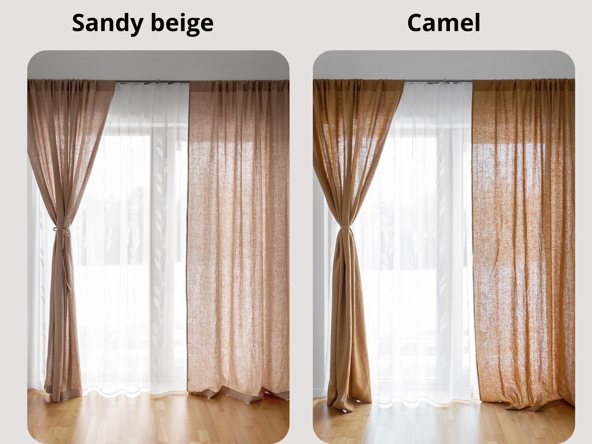 kanaCLANE♡SHEER DRAPE BODYSUITS beige Boho Crochet Window Curtain: Beige Clover Pattern Sheer Drapes
