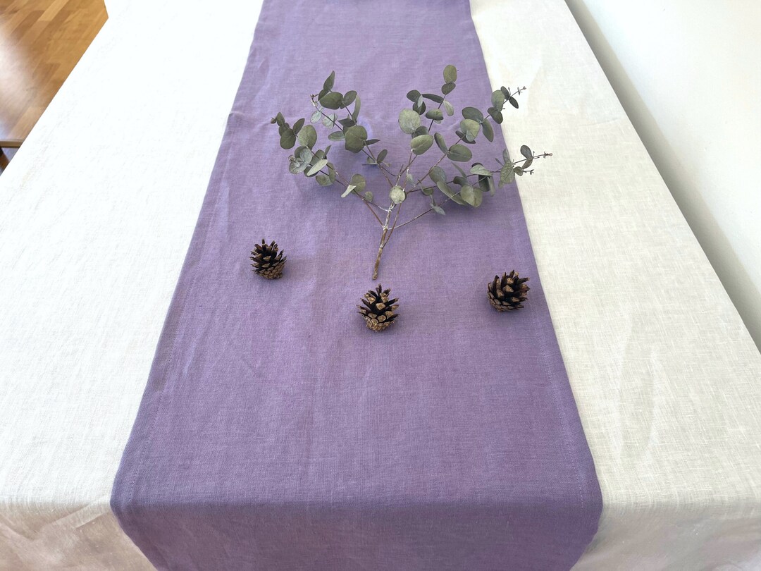 Lavender Table Runner. Wedding Table Runner. Extra Long Linen Table ...