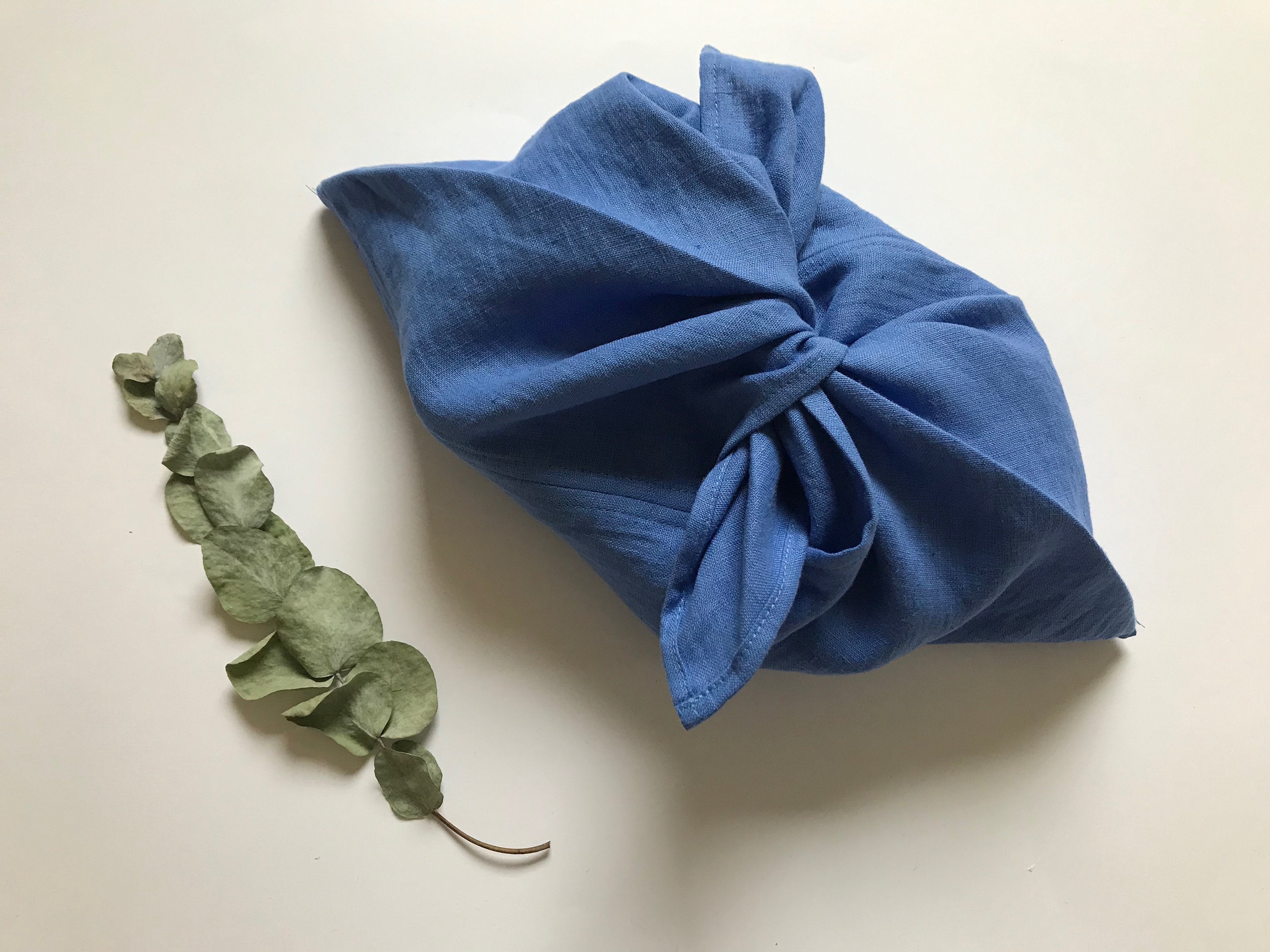 リネンmix素材のシンプルな風呂敷 お弁当や小物の包み チェックアンド