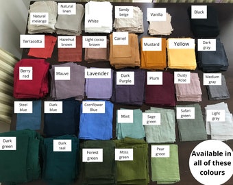 Linen fabric swatches samples. Linen fabric by the yard for clothing, dresses. Fabric for curtains, pillows, napkins. Medium weight softened