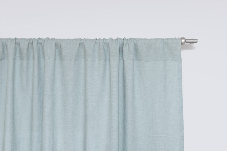 Pale Sage Green Curtains. Linen Curtains for Living Room Etsy