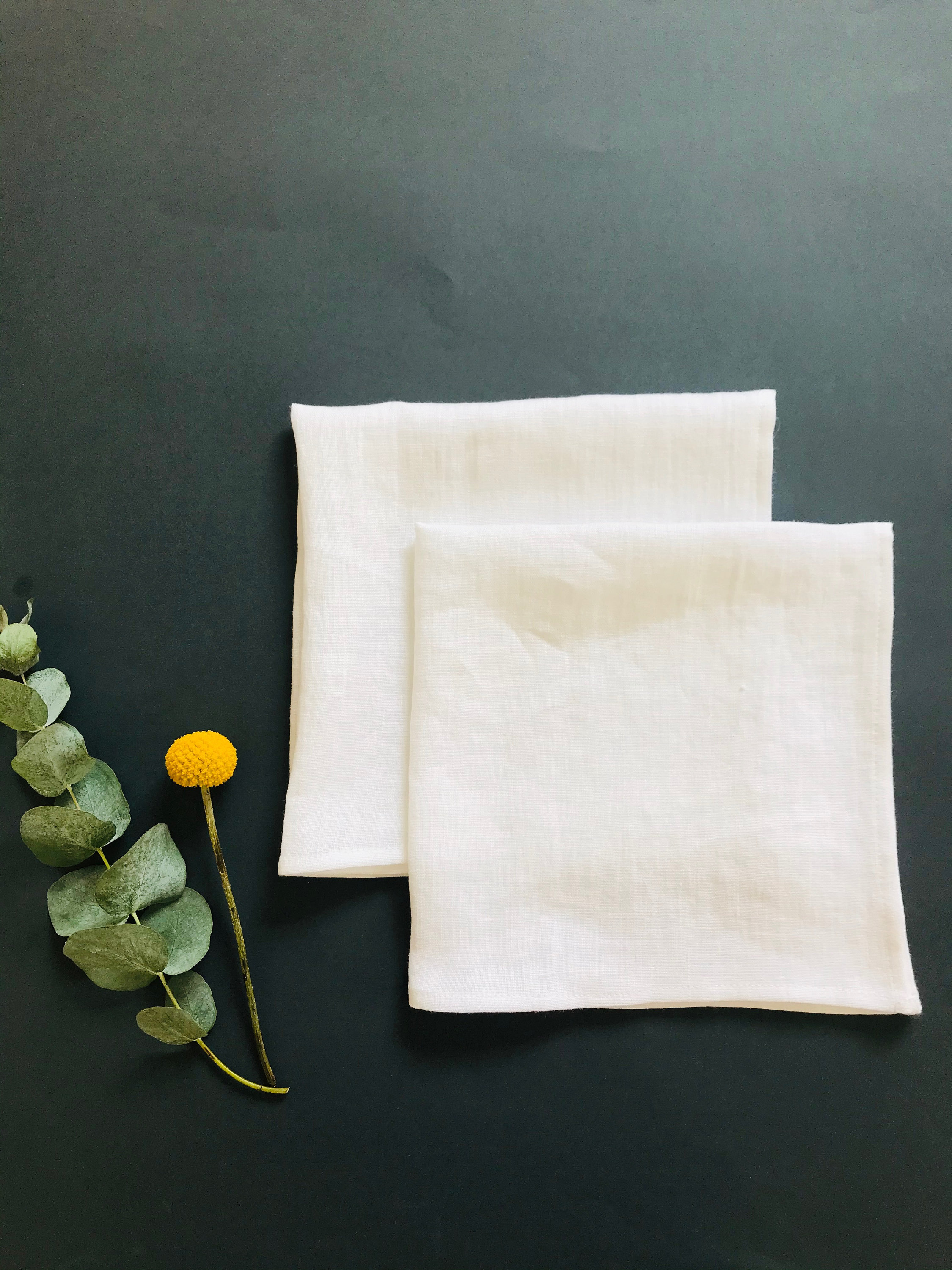 Solid white cloth napkins set of 2 4 6 8 10 12. White linen Etsy