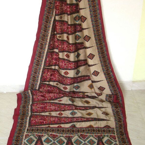 Vintage saree,deco fabric, sarong , curtain fabric, 6 yards fabric, traditional sari,indian sari