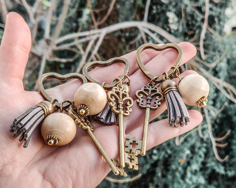 Boho Tassel Keychain Heart Keyring Key Holder Key Tassel - Etsy