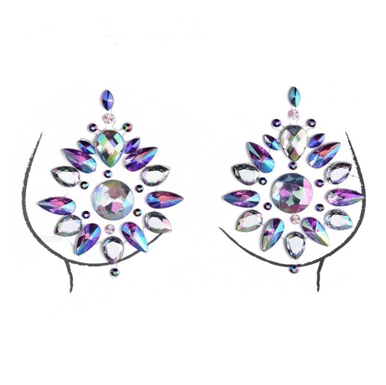 Body Jewels Rhinestone Pasties Glitter Boobs Body Gems Tattoo | Etsy