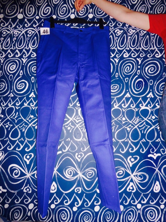 90s Deadstock French Work Trousers, Mid Blue