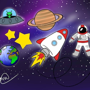 Plotter file, plotter template, dxf, silhouette, plotter, &quot;Space Stuff Set&quot;