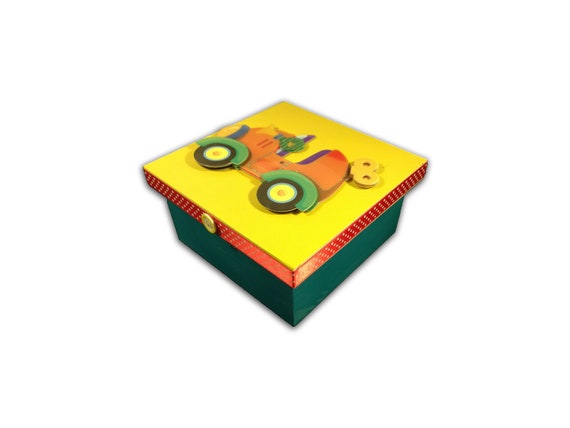 Car Toy Keepsake Box Memory Box Gift For Boy Red Strip Etsy