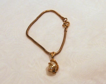 Vintage Caged Faux Pearl Bracelet (#440)
