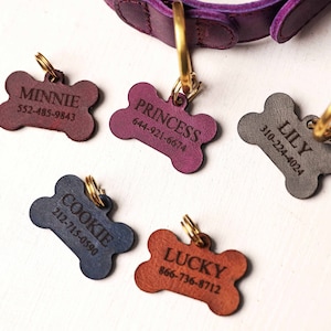 Engraved Dog Tag, Personalized Dog Tag, Dog Name Tag, Pet Name Tag, Puppy Name Tag, Pet ID Tag, Puppy ID Tag, Dog Tag for Dogs, Bone Dog Tag