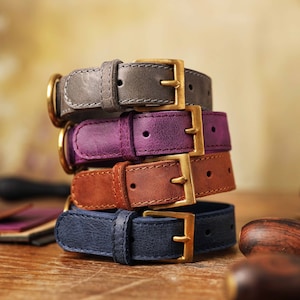 Leather Dog Collar, Personalized Dog Collar, Custom Dog Collar, Boy Dog Collar, Girl Dog Collar