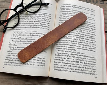 Quote Bookmark, Personalized Bookmark, Custom Leather Bookmark, Reader Gift, Camel Bookmark, Engraved Leather Bookmark, 3rd Anniversary Gift