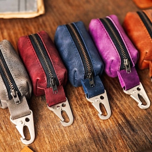 Mini portamonete, custodia in pelle EDC, piccola custodia personalizzata, custodia per rossetto, mini borsa con cerniera, custodia per rosario in pelle, custodia per auricolari personalizzata