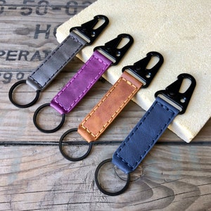 Engraved Leather Keyring, Personalized Keyring, Custom Leather Keyring, Carabiner Keychain, Leather Keychain, Engraved Keychain for Men