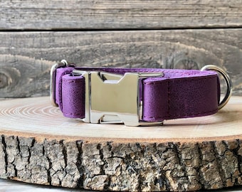 Purple Dog Collar, Personalized Dog Collar, Dog Collar Girl, Small Dog Collar, Engraved Pet Collar, Medium Dog Collar, Large Dog Collar