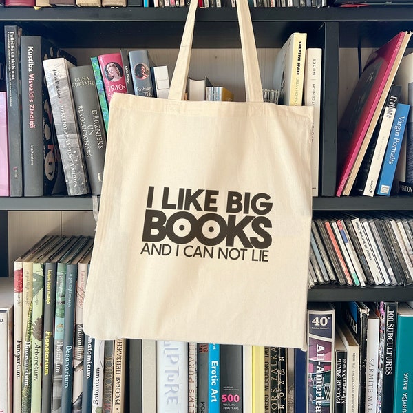 Mi piacciono i grandi libri Tote Bag / Book Tote Bag / Heavy Duty Canvas Tote Bag / Borsa della spesa / amante dei libri / Borsa dal design originale / Eco Friendly
